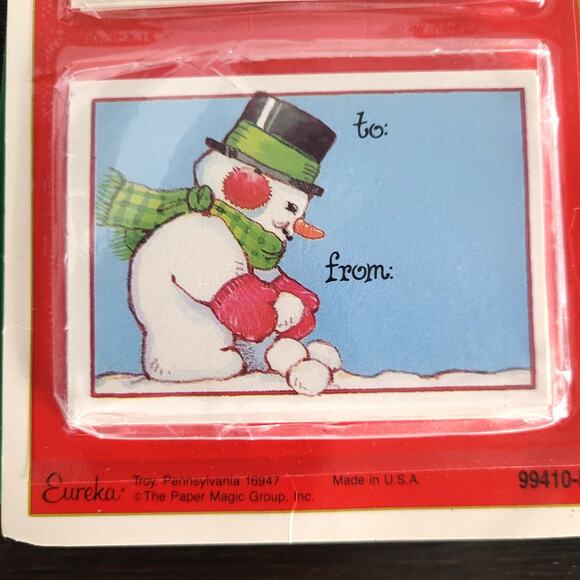 Eureka Paper Magic Holiday Gift Tags Lot of 2 Packs Made in USA Snowmen Santa - Picture 4 of 10